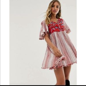 Free People Under The Sun Tunic Red Rome Size M